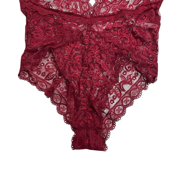 Oh La La Cheri Rhubarb Soft Lace Collared Teddy Keyhole Small/Medium New NWT - Picture 6 of 10